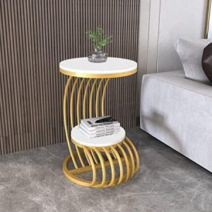 This side table can be used in living room, bedroom, balcony, indoors and outdoors to hold your coffee, tea, books, etcThis small side table can be used to hold your phone, lamp or books as a nightstands while you're lying in bed. Side table has a very elegant and fashionable appearance, and can be matched with various home decoration styles. Place this in your living room, dining room, balcony or any Small Place to display a nice potted plant, candles, a vase, photo frame, clock or your books.